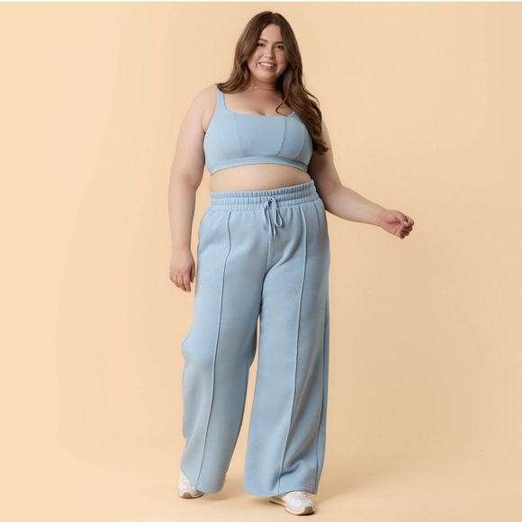 New Blogilates Women's Travel Trouser High-Rise Wide Leg Sweatpants Blue XL - Picture 10 of 12